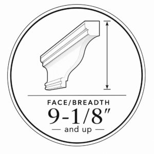 Face/Breadth 9-1/8" and up